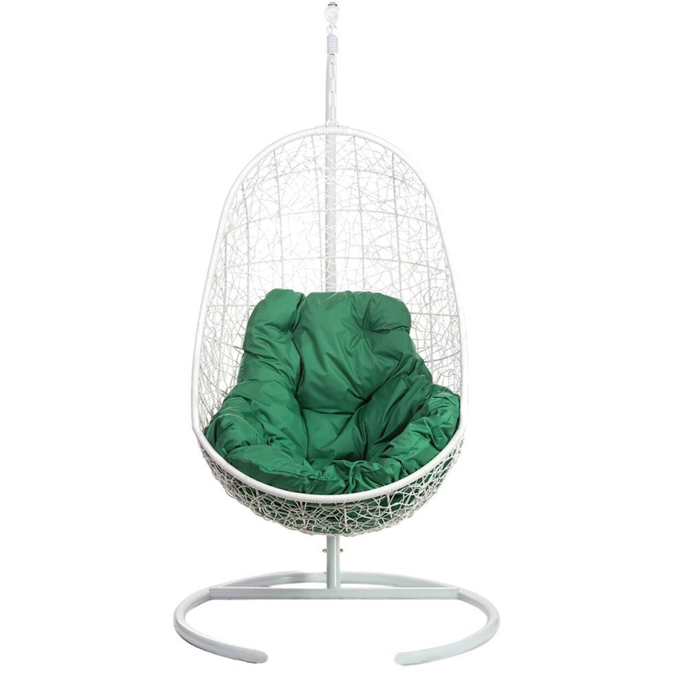 Кресло подвесное "Easy White", зеленая подушка