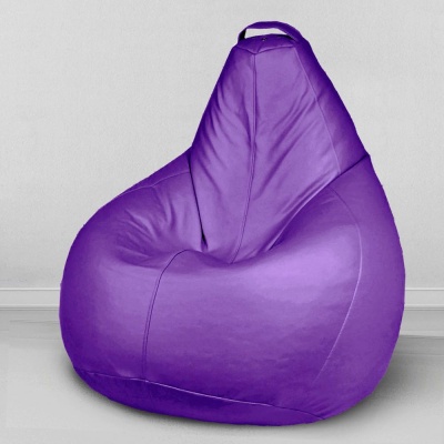 Кресло-мешок Груша, экокожа, фиолетовый