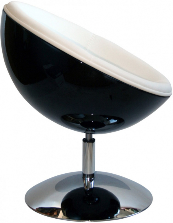 Кресло дизайнерское, Lotus 636, черный, белый