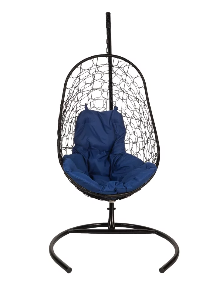 Кресло подвесное "Easy Black", синяя подушка
