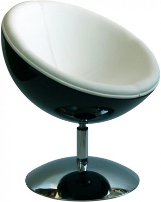 Кресло дизайнерское, Lotus 636, черный, белый