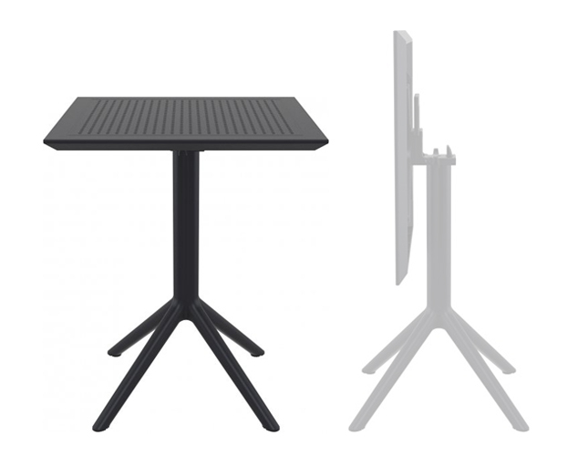 Стол пластиковый складной, Sky Folding Table 60, 600х600х740 мм,  черный