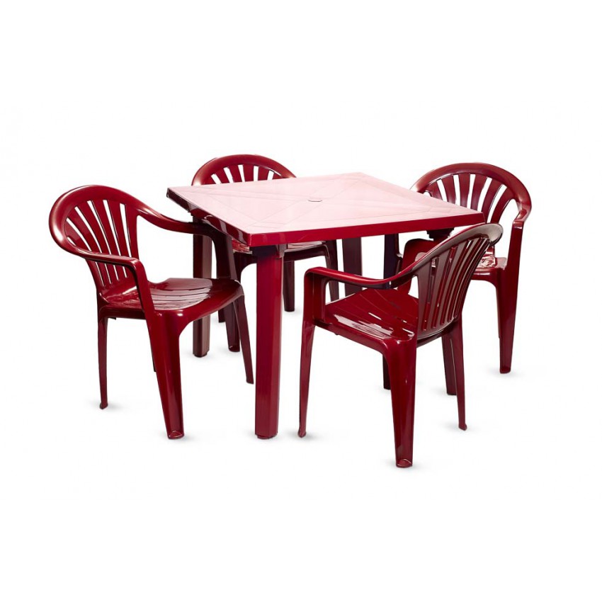 Стол пластиковый 90×90 см "PL квадратный" бордовый