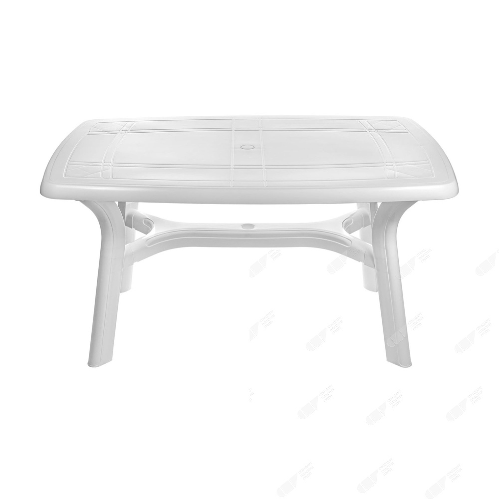 Пластиковый обеденный садовый прямоугольный стол «СП Премиум», белый