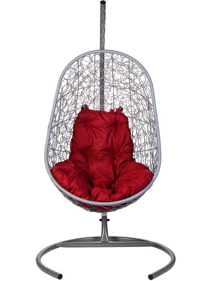 Кресло подвесное "Easy Gray", красная подушка