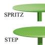Стол пластиковый обеденный Spritz + Spritz Mini,  голубой, Ø605х400-765 мм