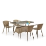 Комплект мебели из иск. ротанга T198D/Y137C-W56 Light Brown (4+1)